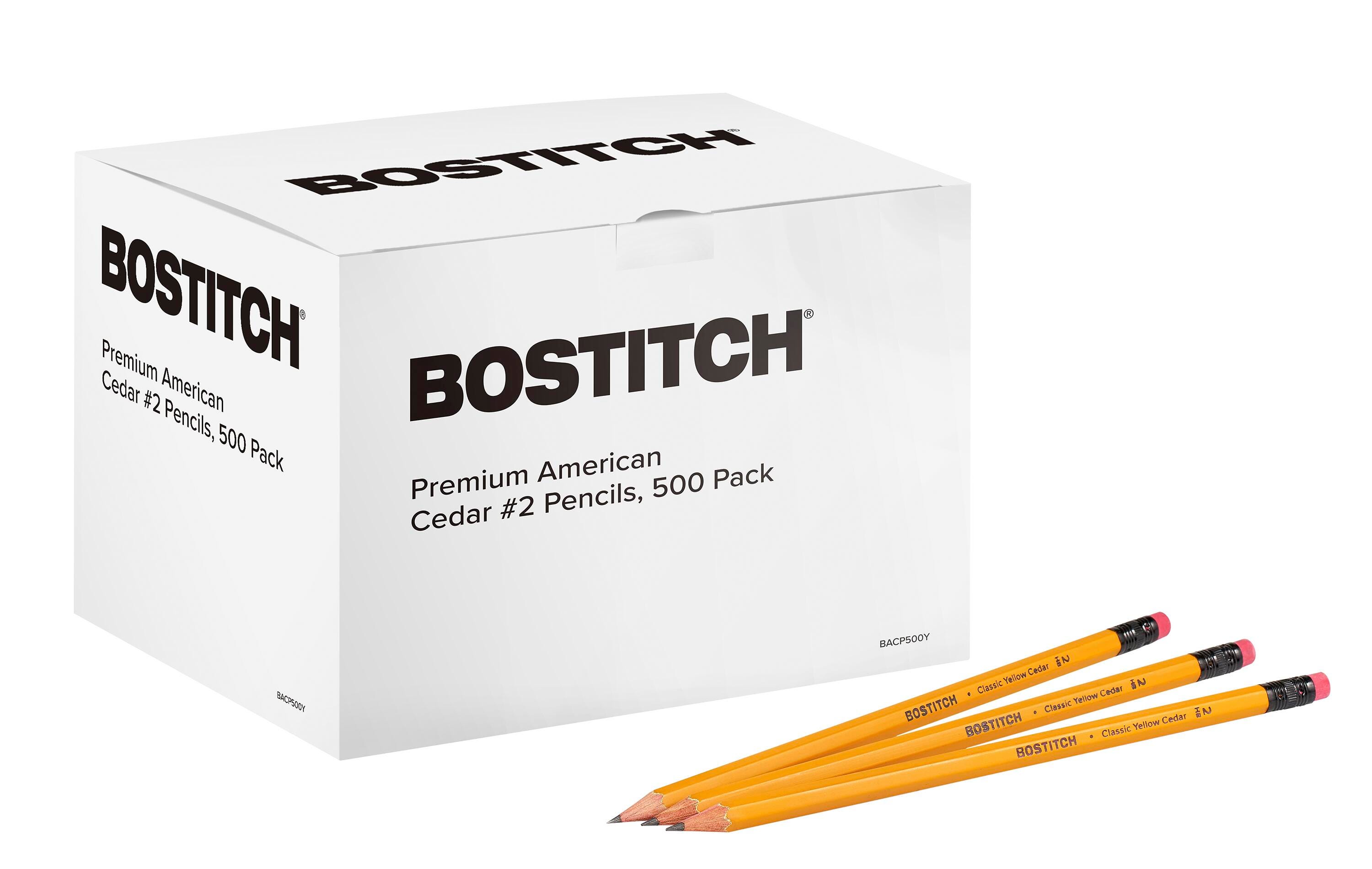 Bostitch Premium American Cedar Pencils, No 2, Pre-Sharpened, Box of 500 2160196